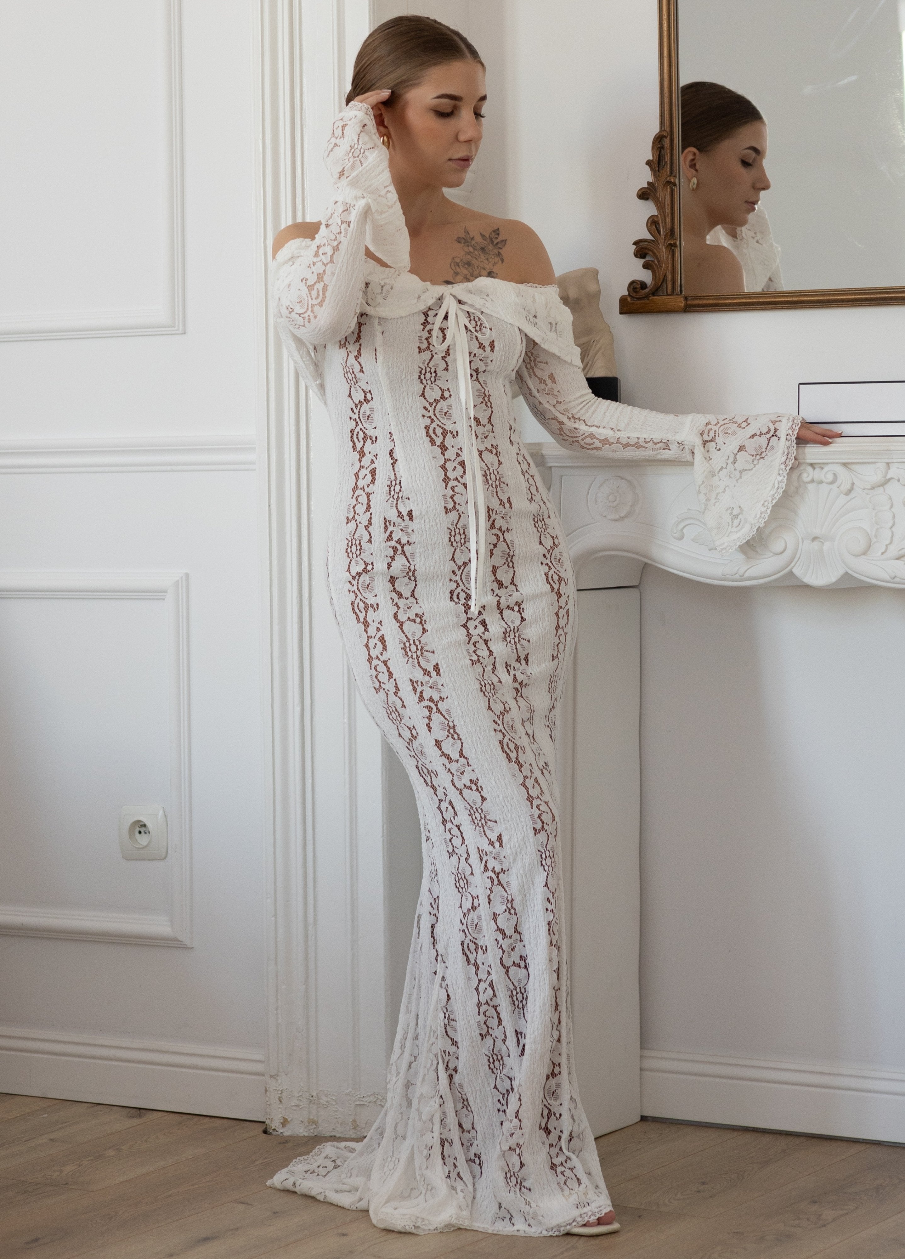 Clarisse | Elegantes Weißes Maxikleid für Festliche Anlässe 0