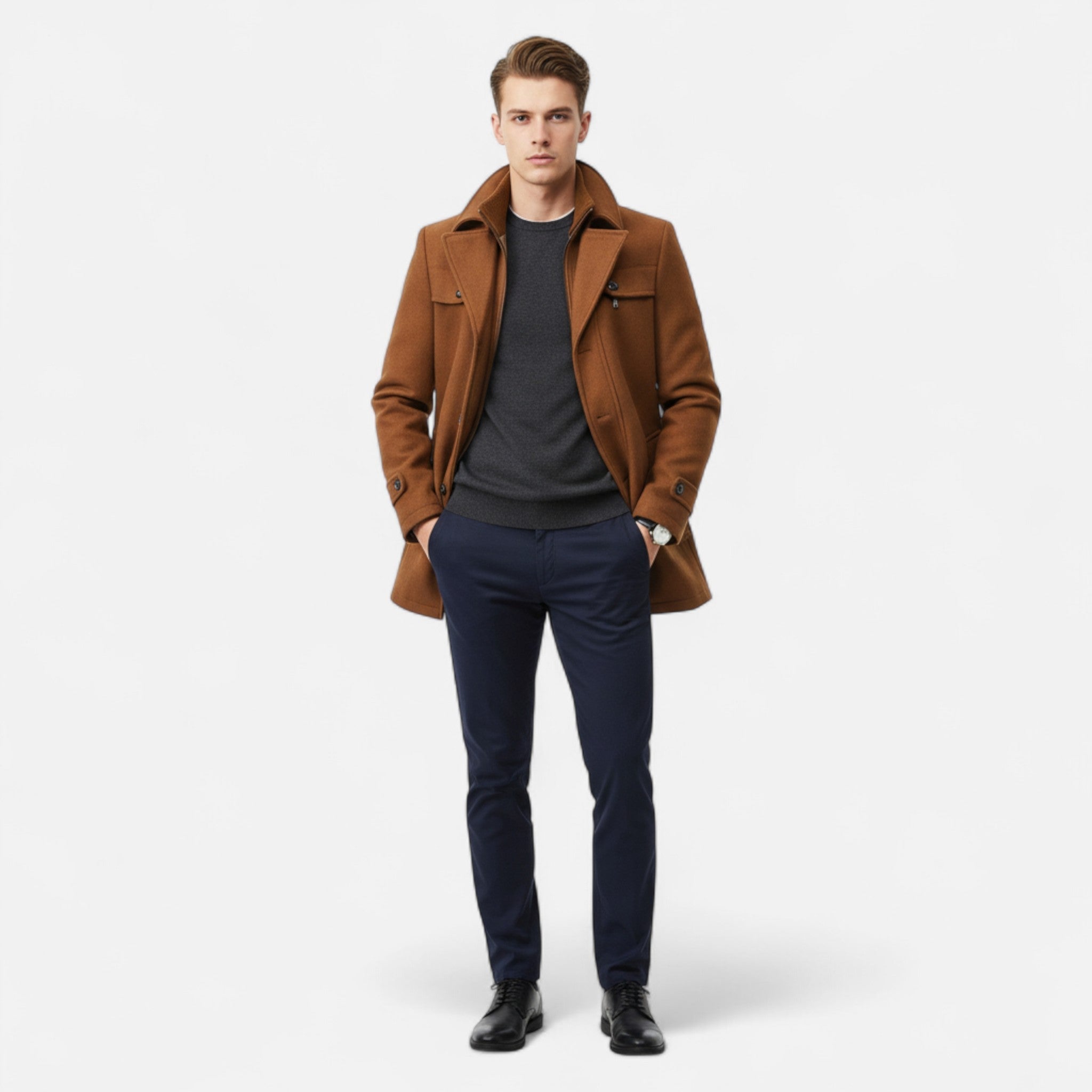 Daan | Stilvoller und warmer klassischer Winter-Trenchcoat 1