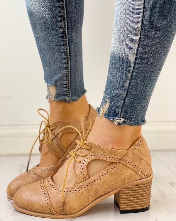Daphne | Bequeme & Stilvolle Schuhe Damen Oxford mit Blockabsatz 0