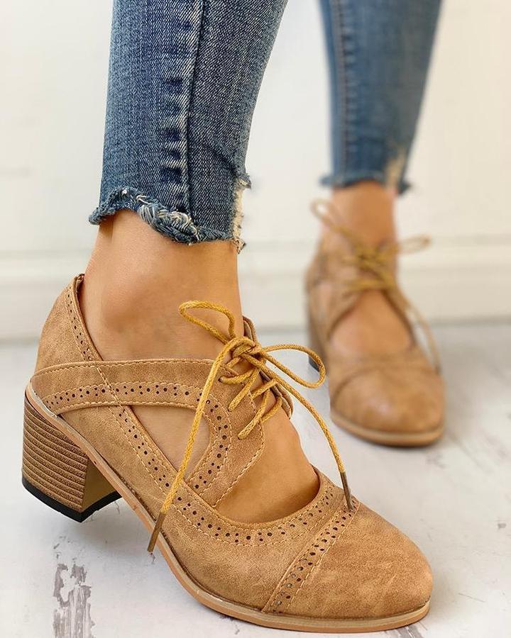 Daphne | Bequeme & Stilvolle Schuhe Damen Oxford mit Blockabsatz 1