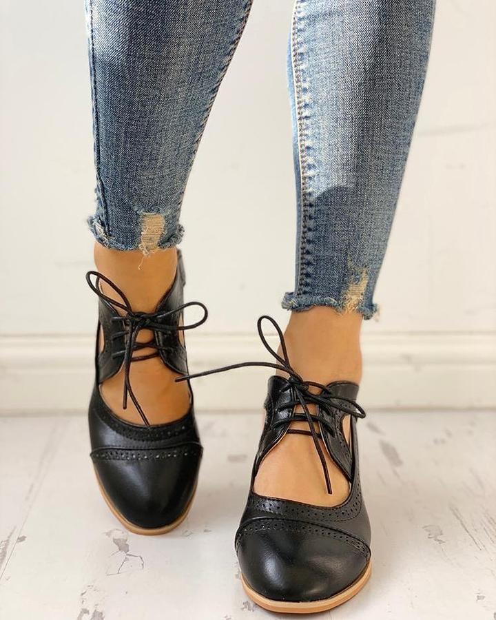 Daphne | Bequeme & Stilvolle Schuhe Damen Oxford mit Blockabsatz 3