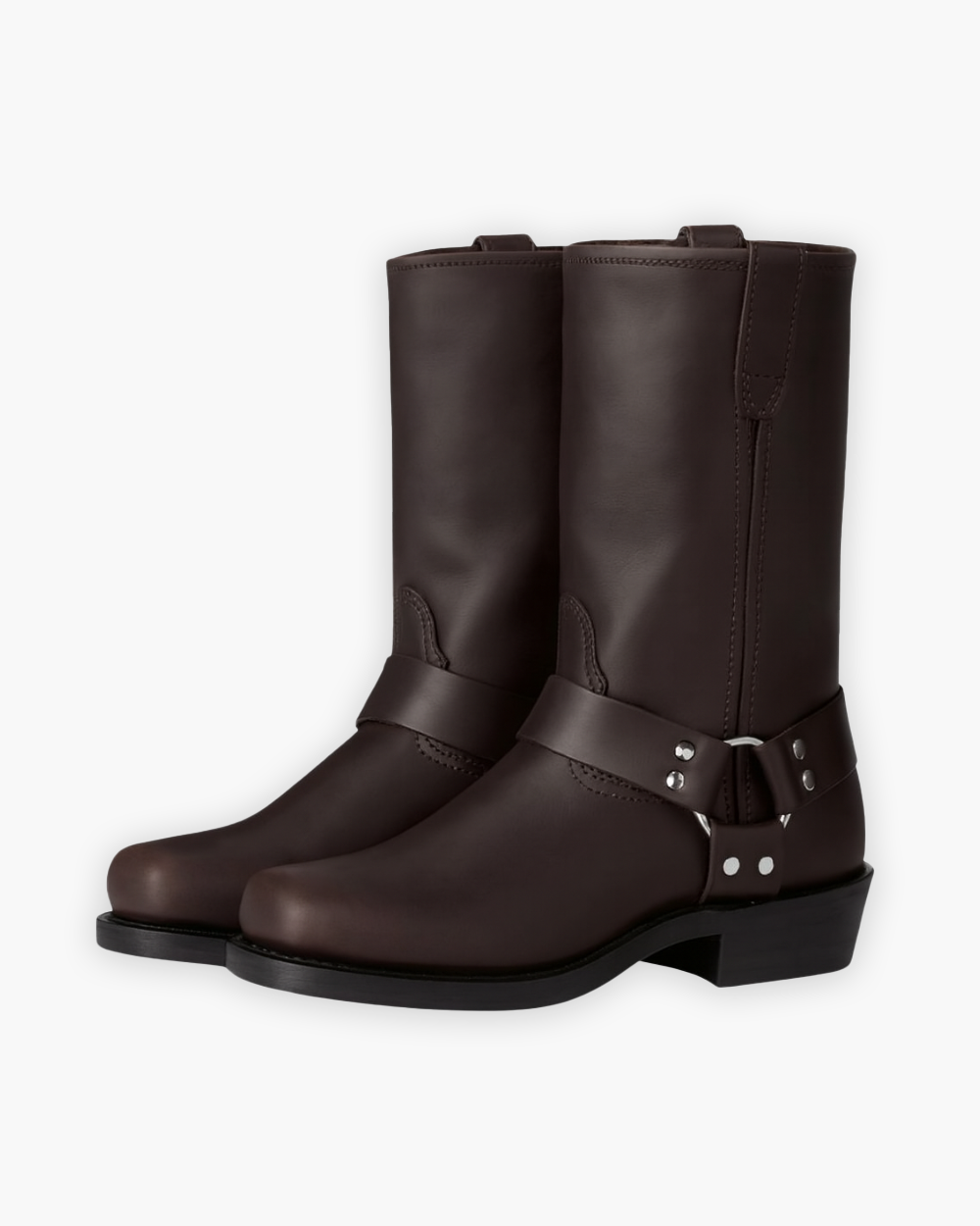 Mittelhohe Biker Stiefeletten mit seitlicher Schnalle