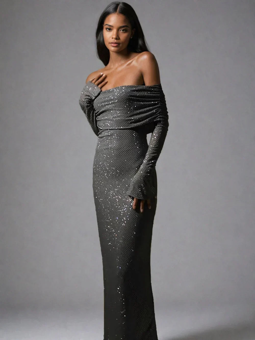 Davina | Glitzerndes langes Ballkleid für elegante Abendveranstaltungen 0