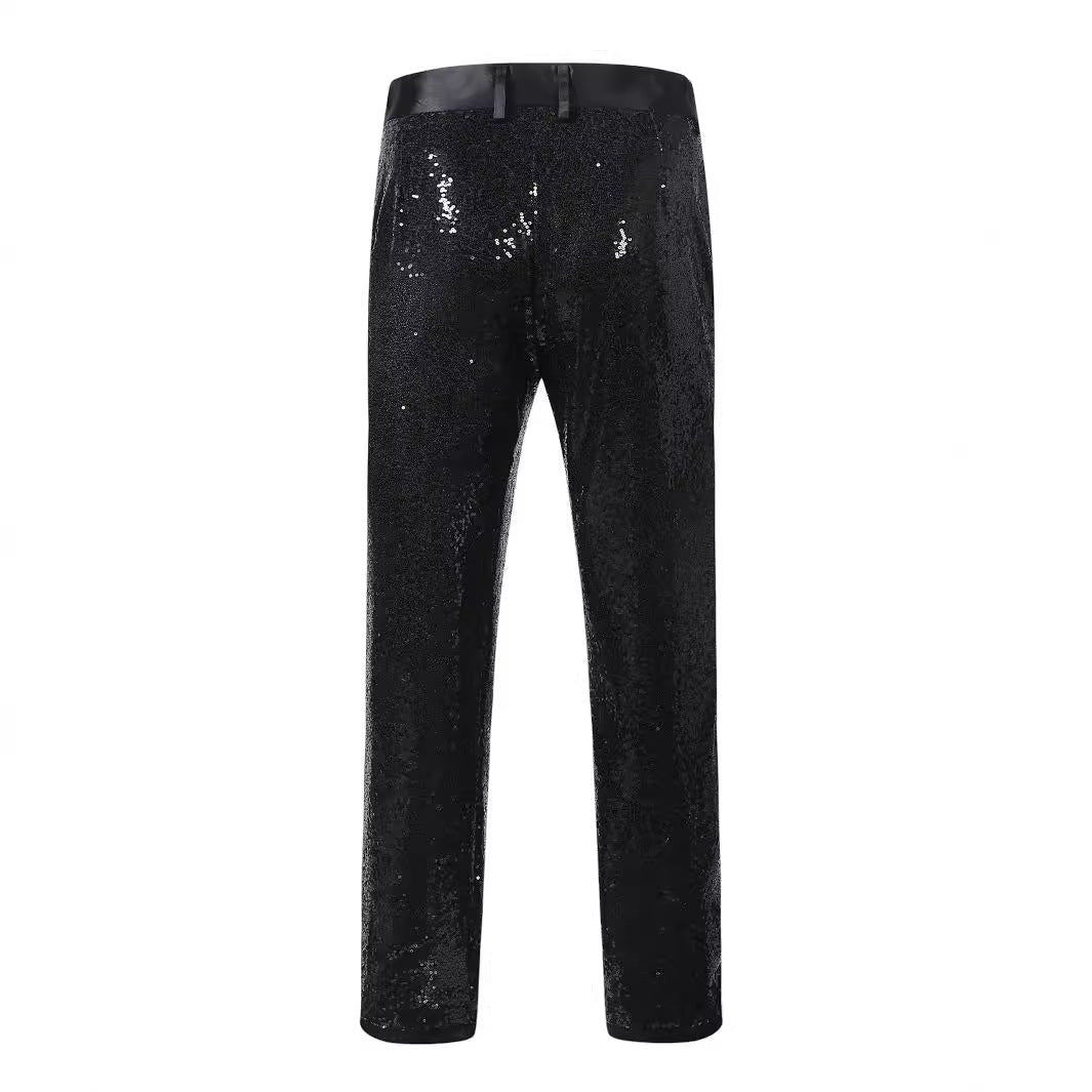 Devid | Paillettenhose Herren Glamour Extravaganter Stil Slim Fit 3