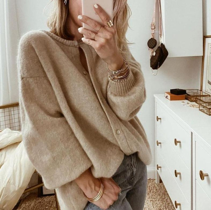 Drune | Weste Knopfleiste Beige Strickweste Strickwaren für Damen 1