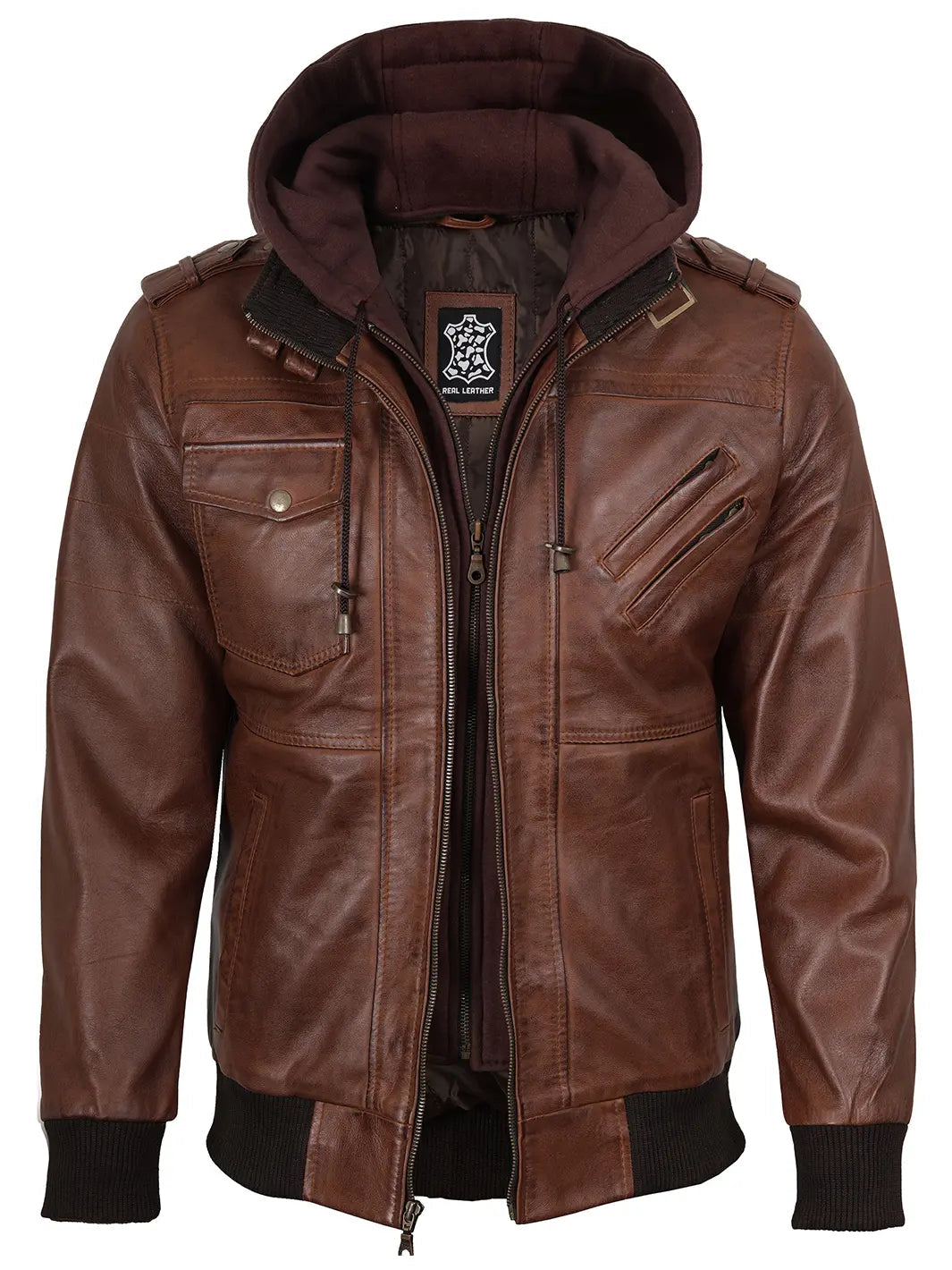 Edinburgh | Elegante Herrenjacke mit Abnehmbarer Kapuze aus Lammfell 0