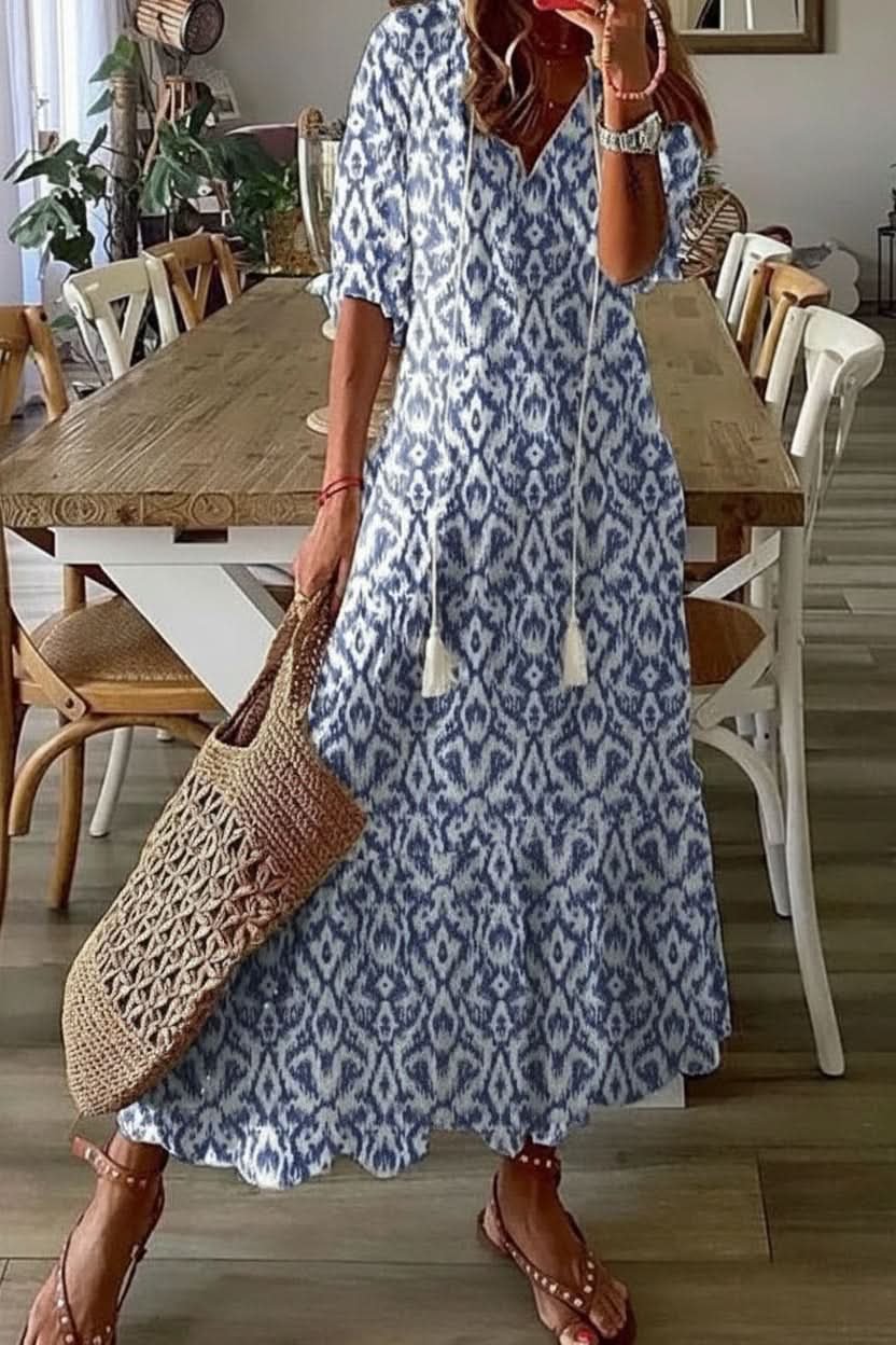 Eleanor | Boho-Maxikleid mit Aquarellblumenmuster 6