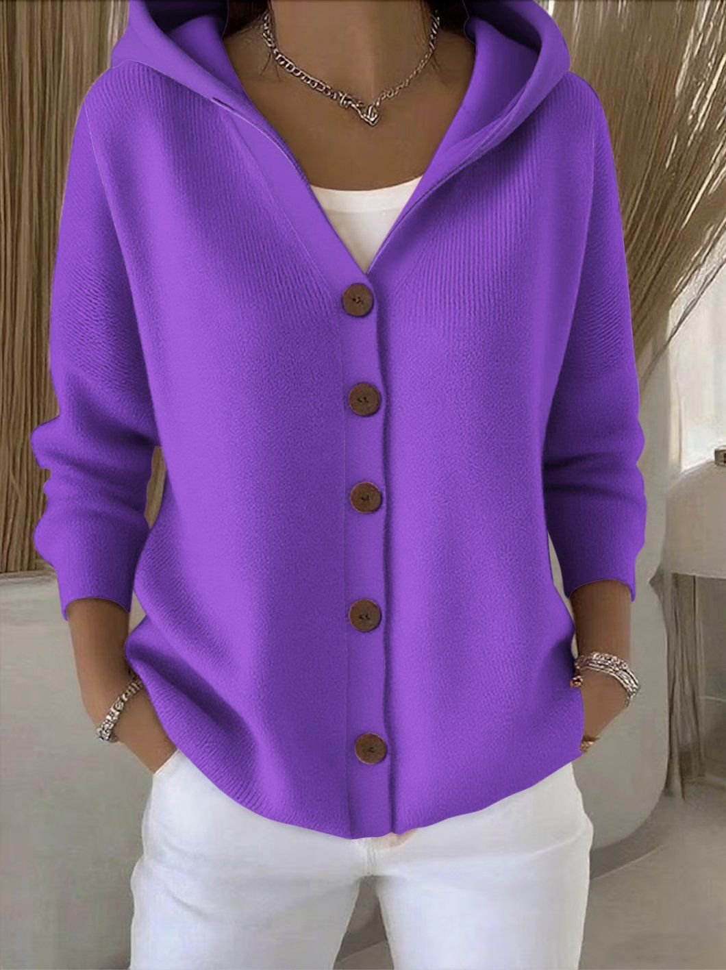 Elizabeth | Weicher und bequemer Kapuzenstrickcardigan 6