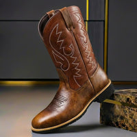 David | Bestickte Heritage Echtlederstiefel
