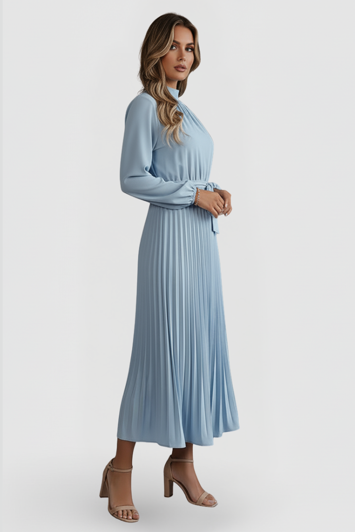 Elowen | Elegantes, Plissiertes Damen Midikleid – Festliche Kleider für Besondere Anlässe 2