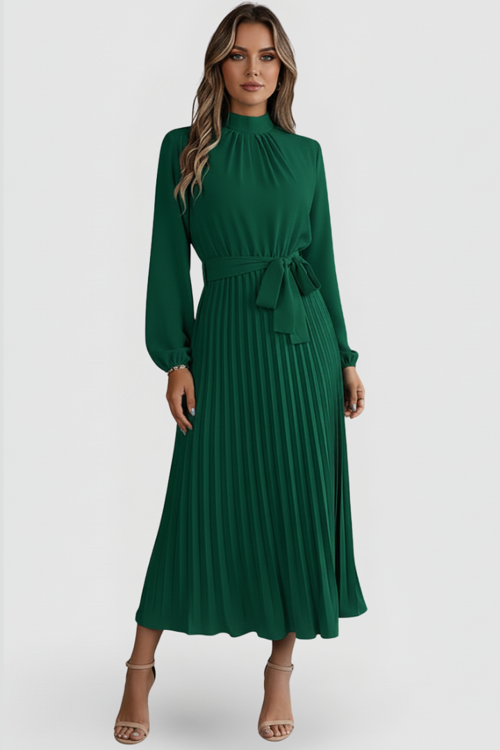Elowen | Elegantes, Plissiertes Damen Midikleid – Festliche Kleider für Besondere Anlässe 5