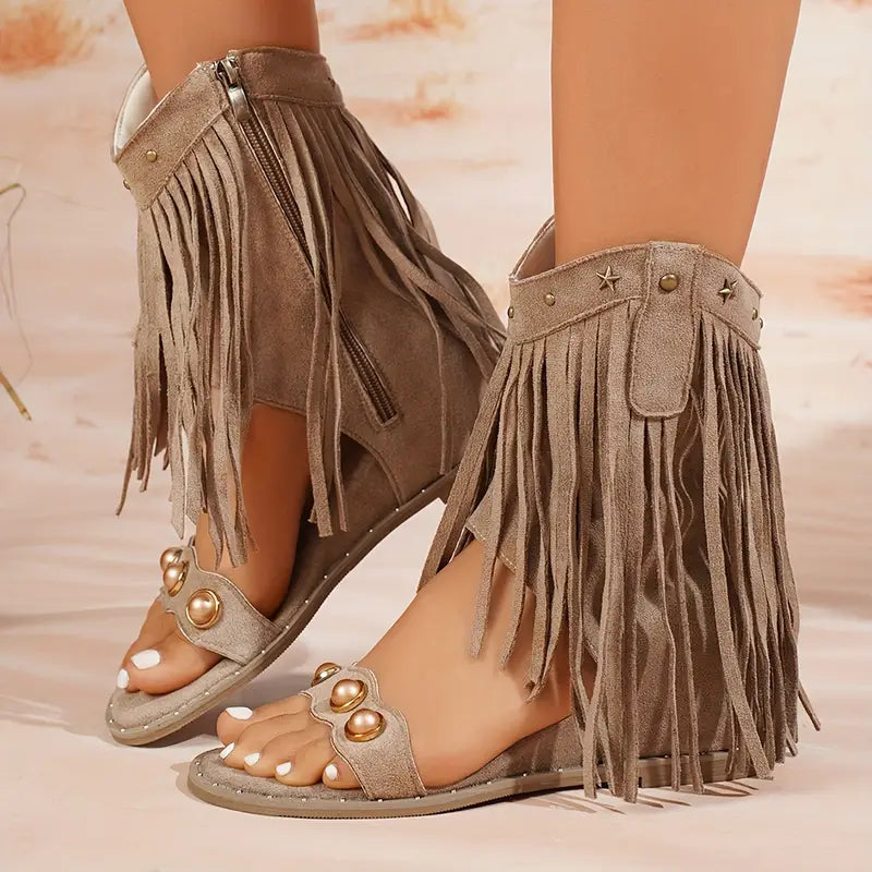 Elysia | Elegante, Bequeme Damen Sandalen mit Fransen für den Sommer 6
