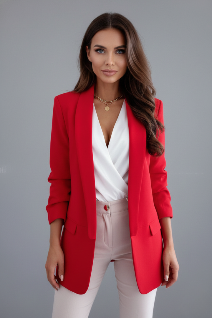 Elysia | Eleganter Damen Blazer Dunkelblau mit Taillierter Silhouette und Wickelkragen 6
