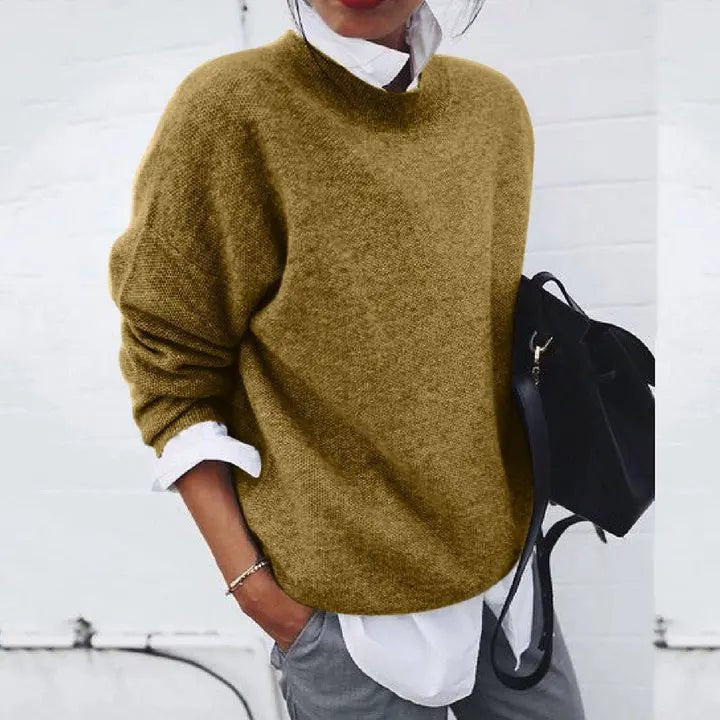 Emily | Damen-Pullover mit Rundhalsausschnitt und lockerer Passform aus Kaschmirmischung 0