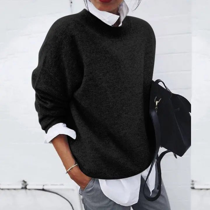 Emily | Damen-Pullover mit Rundhalsausschnitt und lockerer Passform aus Kaschmirmischung 4