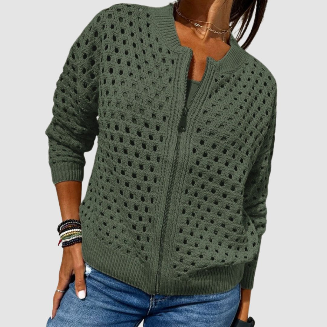 Emma | Atmungsaktive und stylische Strickjacke mit Reißverschluss 2