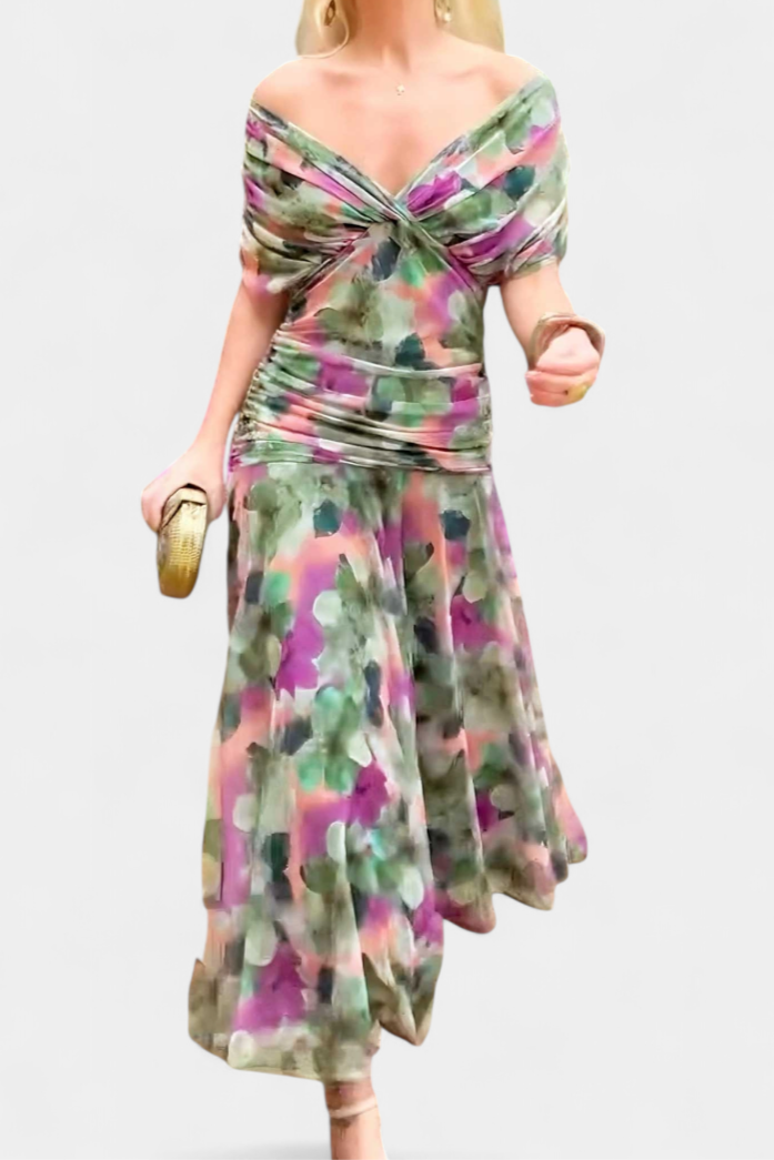 Eryzziah | Elegantes Blumendruck Kleid für Hochzeitsgast – Festliche Kleider Damen 7
