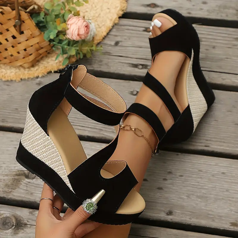 Evelina | Elegante Plateau Sandalen Damen mit Verstellbarem Knöchelriemen für Komfort und Stil 0