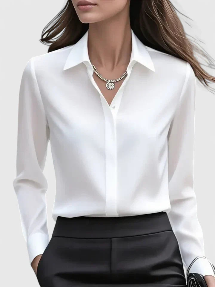 Felicity | Klassisches Weißes Damen Hemd – Elegantes, Langärmliges Button-Down-Hemd 5