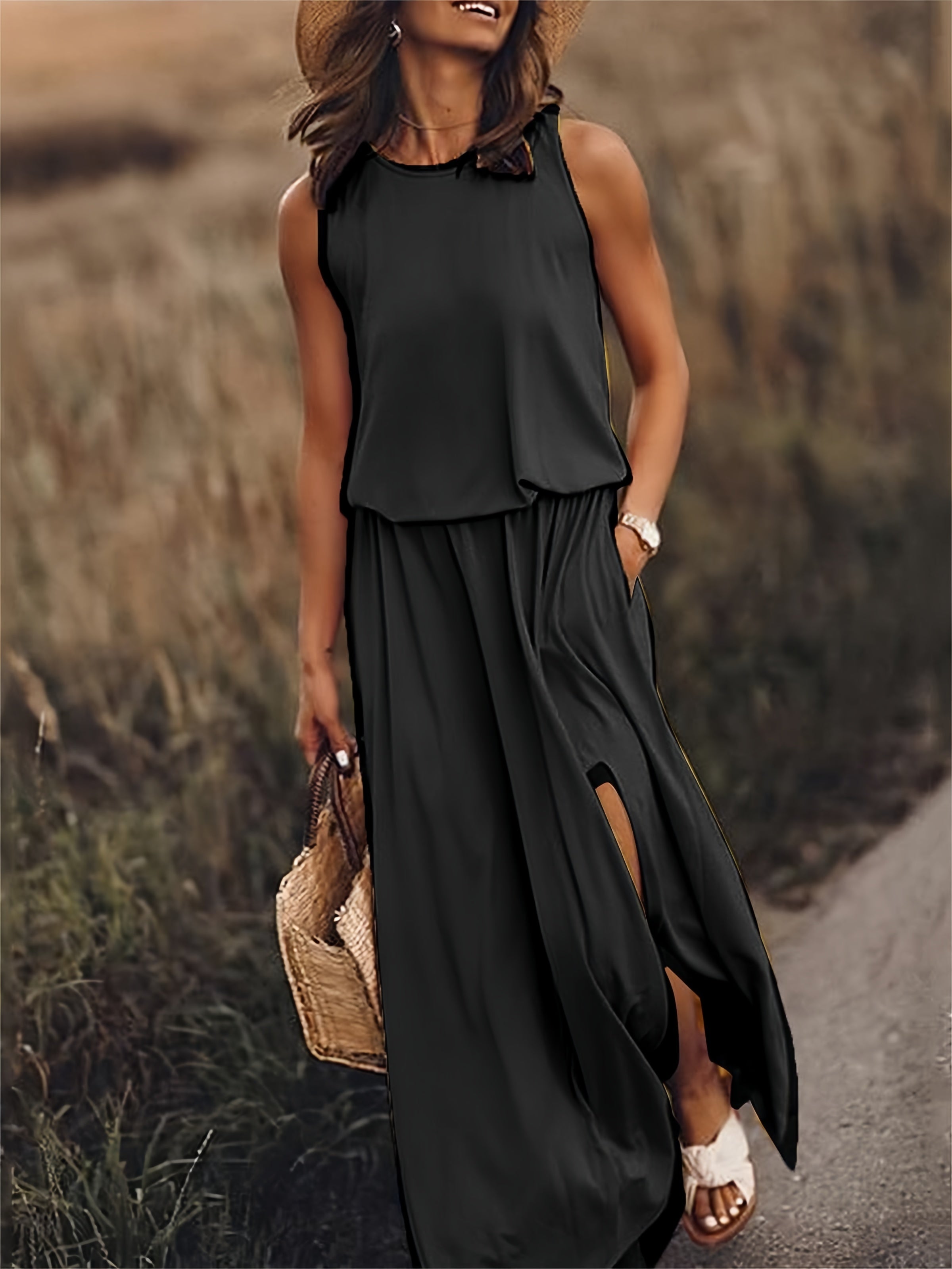 Fiona | Ärmelloses, Elegantes &amp; Bequemes Damen-Maxikleid 3