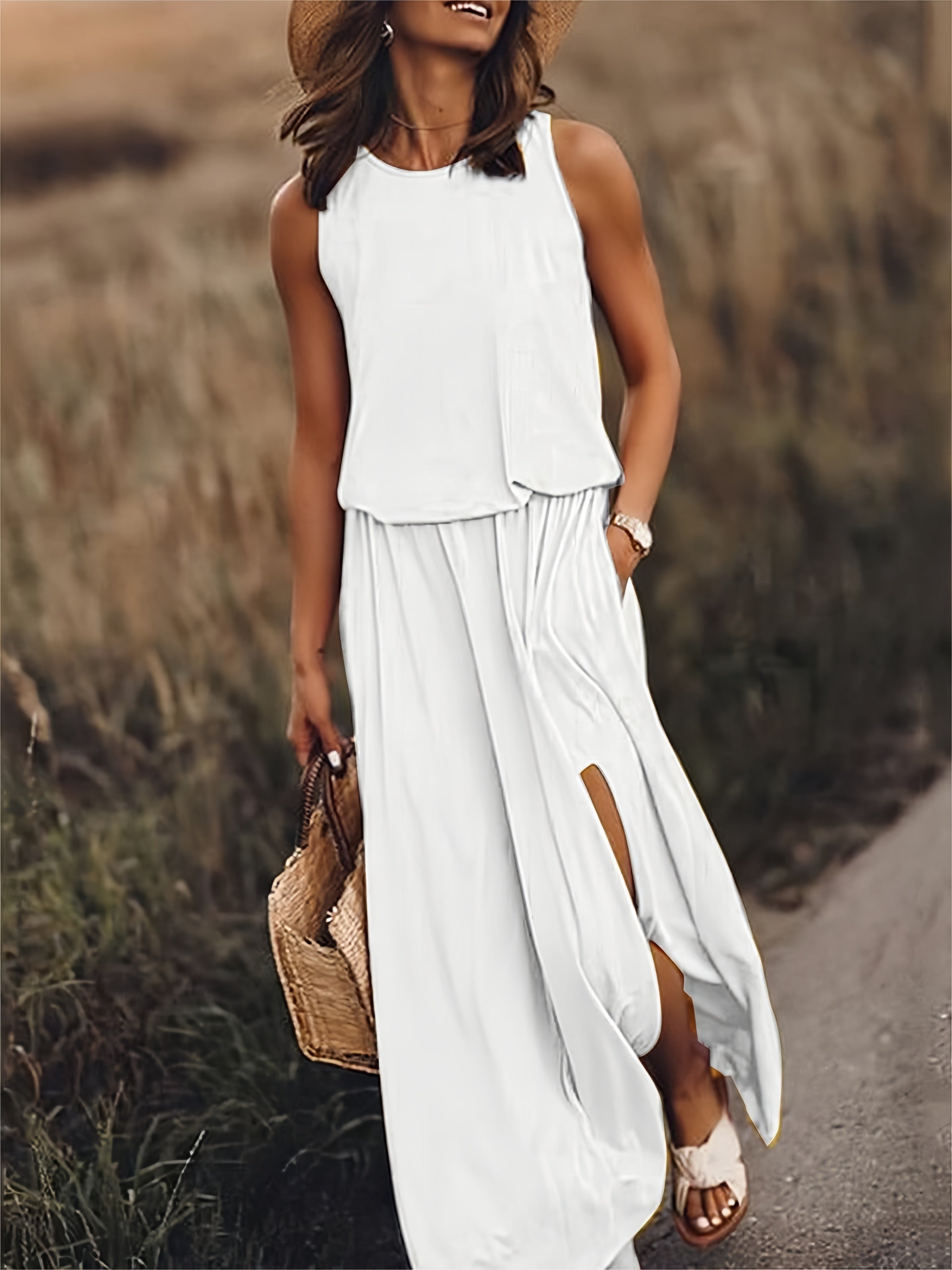 Fiona | Ärmelloses, Elegantes &amp; Bequemes Damen-Maxikleid 4