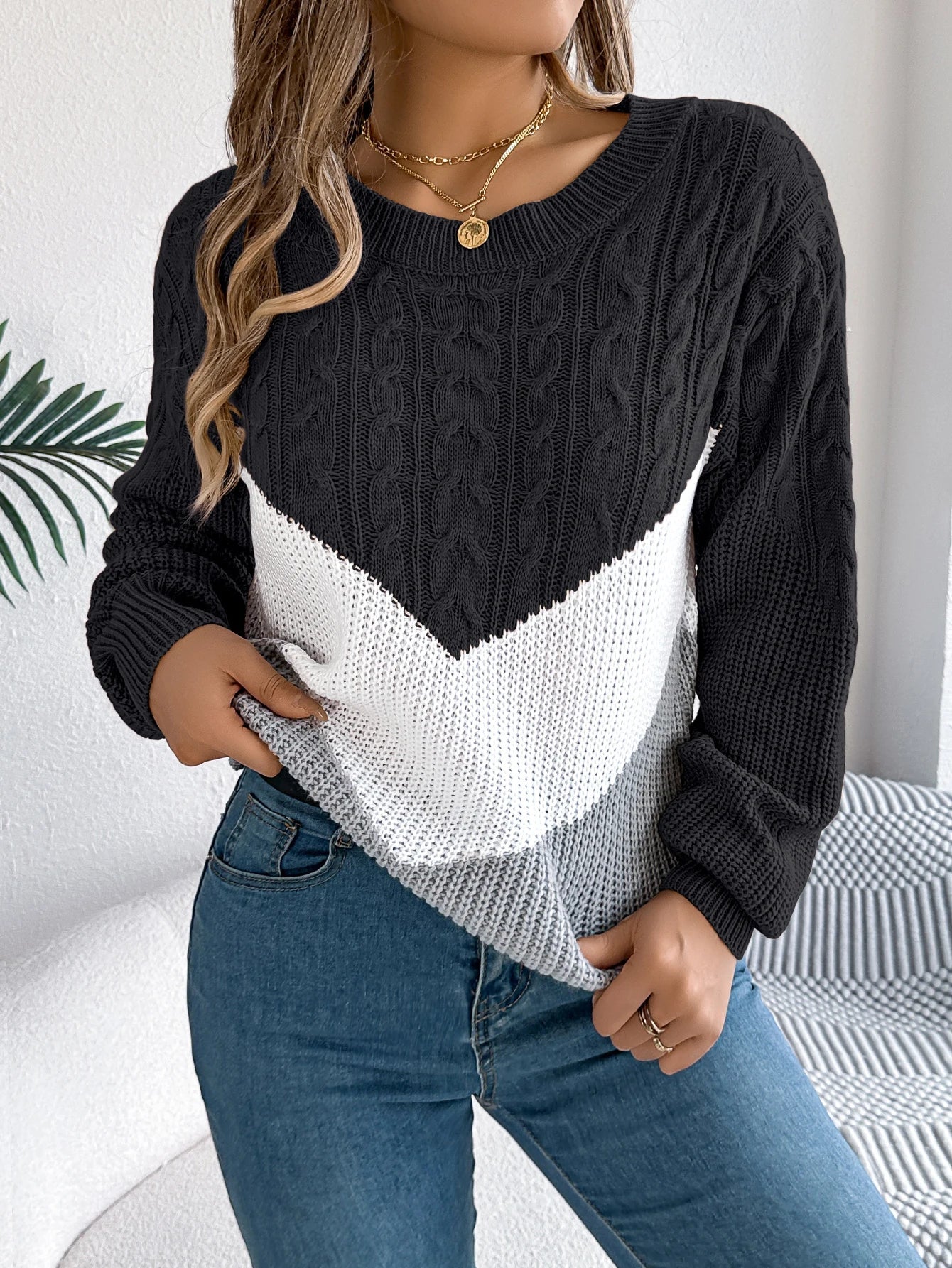 Flora | Chevron-Pullover 0