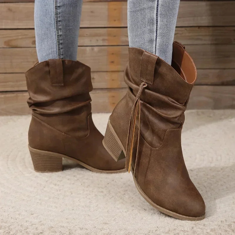 Franziska | Wasserabweisende Westernstiefel mit geflochtenen Quasten 3