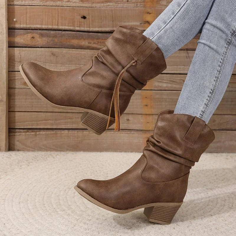 Franziska | Wasserabweisende Westernstiefel mit geflochtenen Quasten 4
