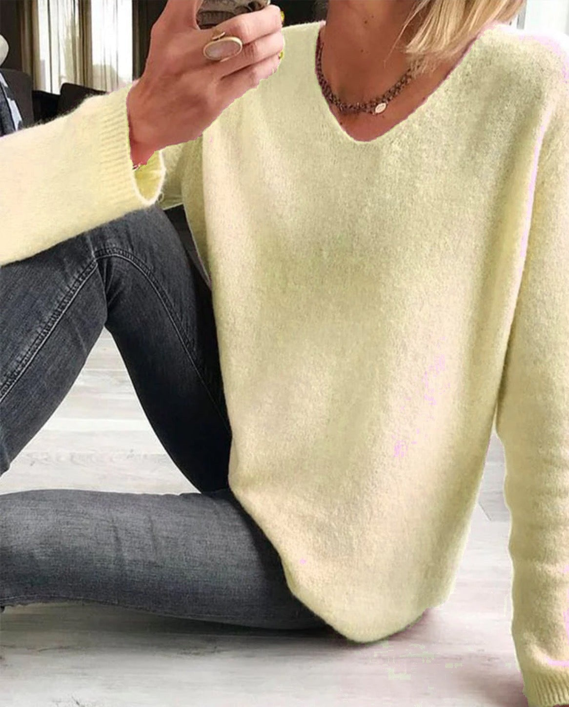 Gina | Eleganter, Bequemer &amp; Vielseitiger Langarmpullover mit V-Ausschnitt 8