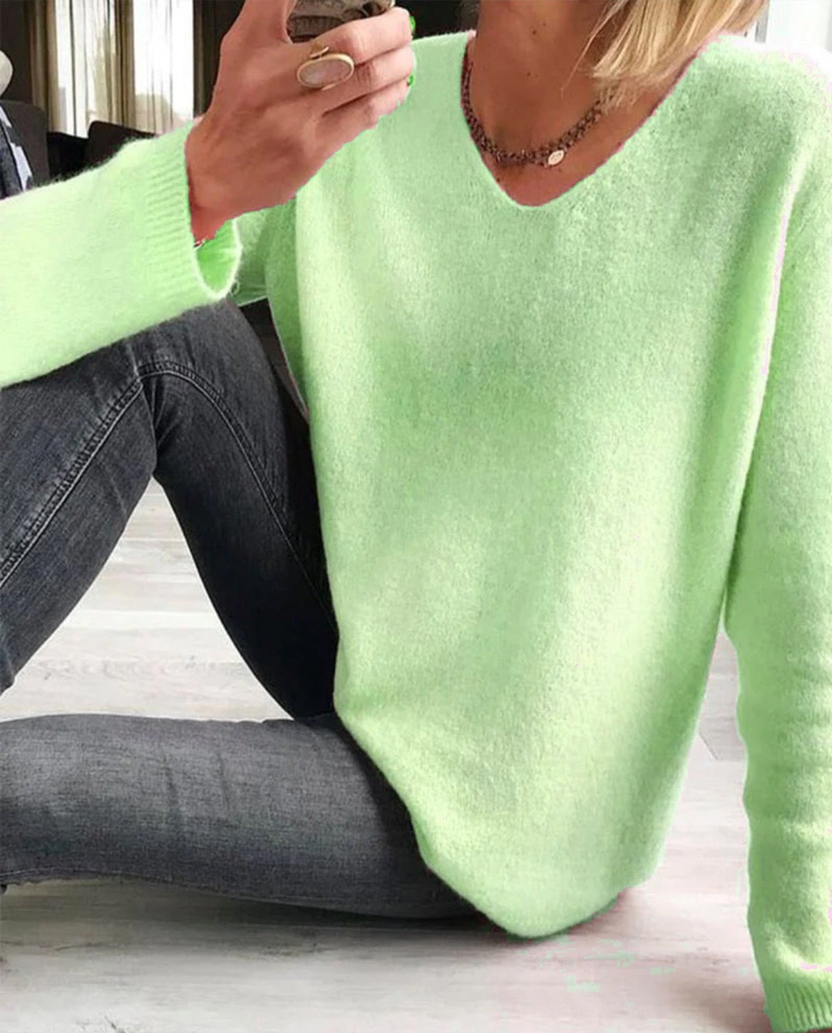 Gina | Eleganter, Bequemer &amp; Vielseitiger Langarmpullover mit V-Ausschnitt 9