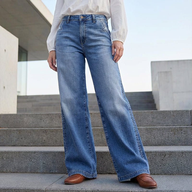 Gnade | Hoch Taillierte, Vintage-Retro Baggy Jeans Damen – Bequem & Zeitlos Elegant 0