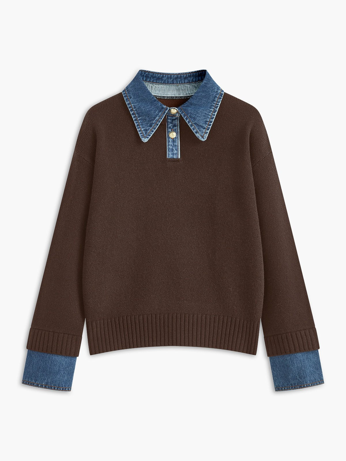 Grace | Eleganter Strickpolopullover mit Jeanskragen 7