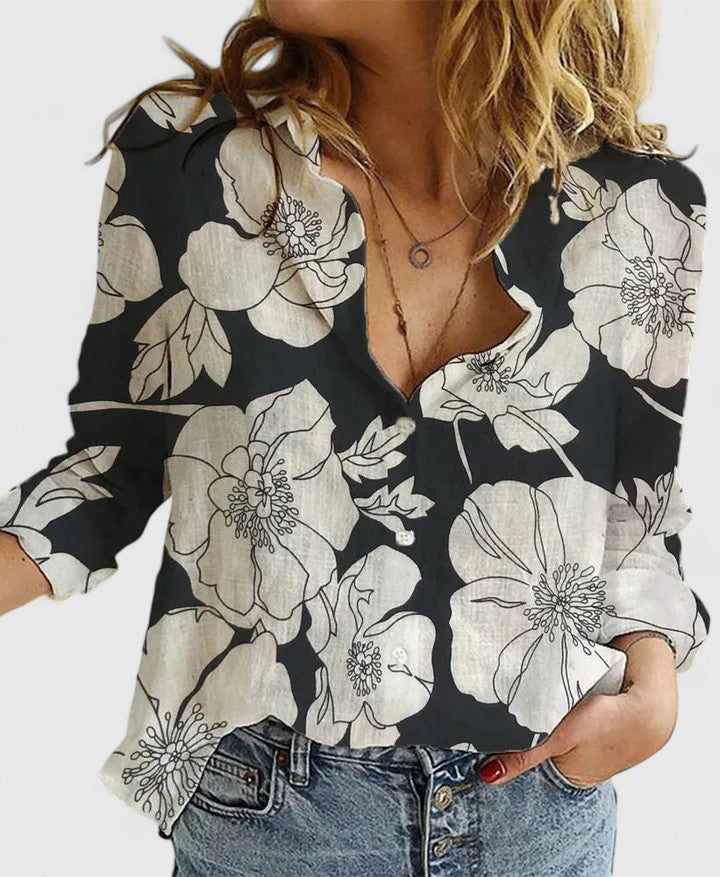 Hana | Leinen Button-Down Hemd Damen Elegant Lässig Fit 10