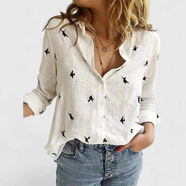 Hana | Leinen Button-Down Hemd Damen Elegant Lässig Fit 8
