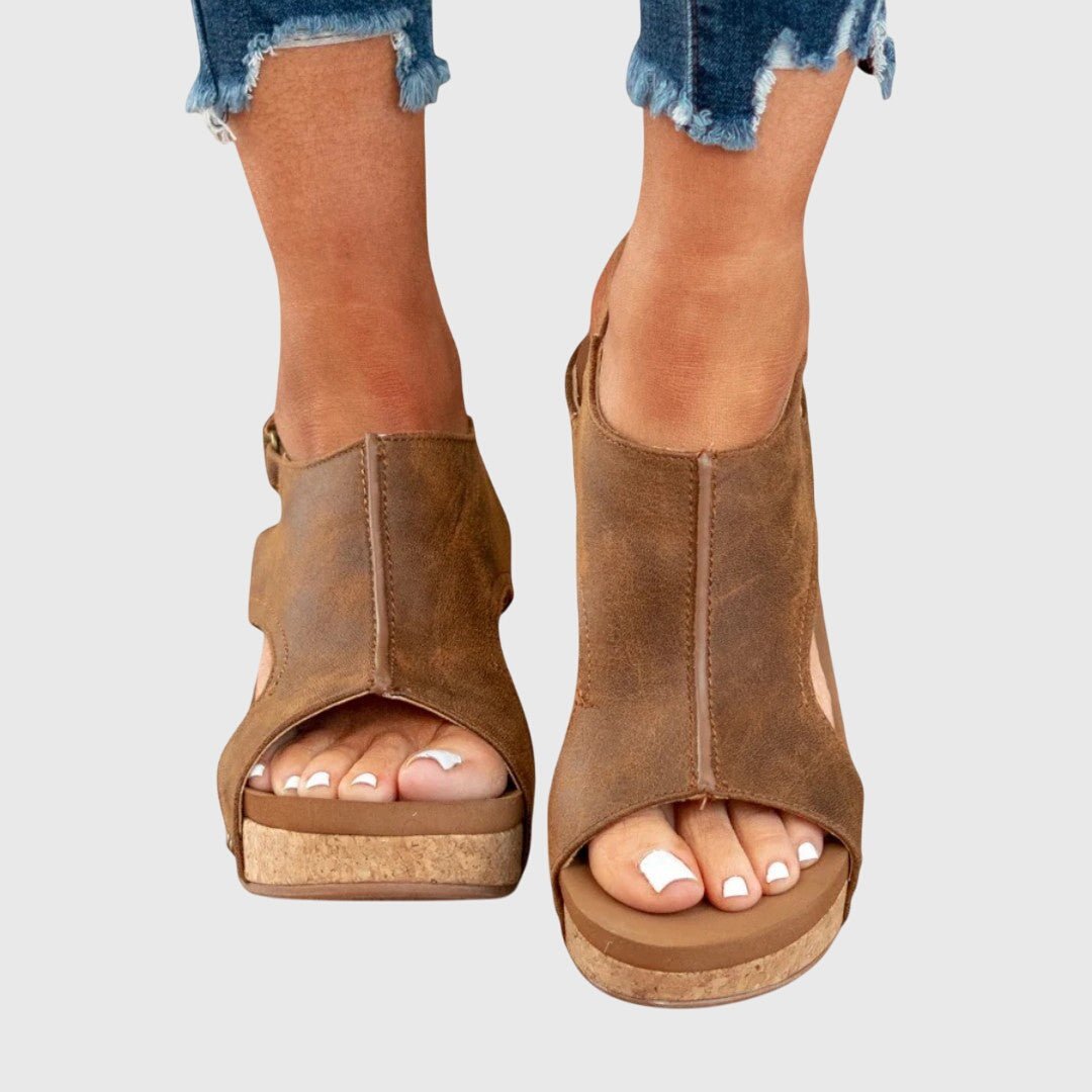 Hazel | Orthopädische Komfort-Sandalen mit Korkkeilsohle 9