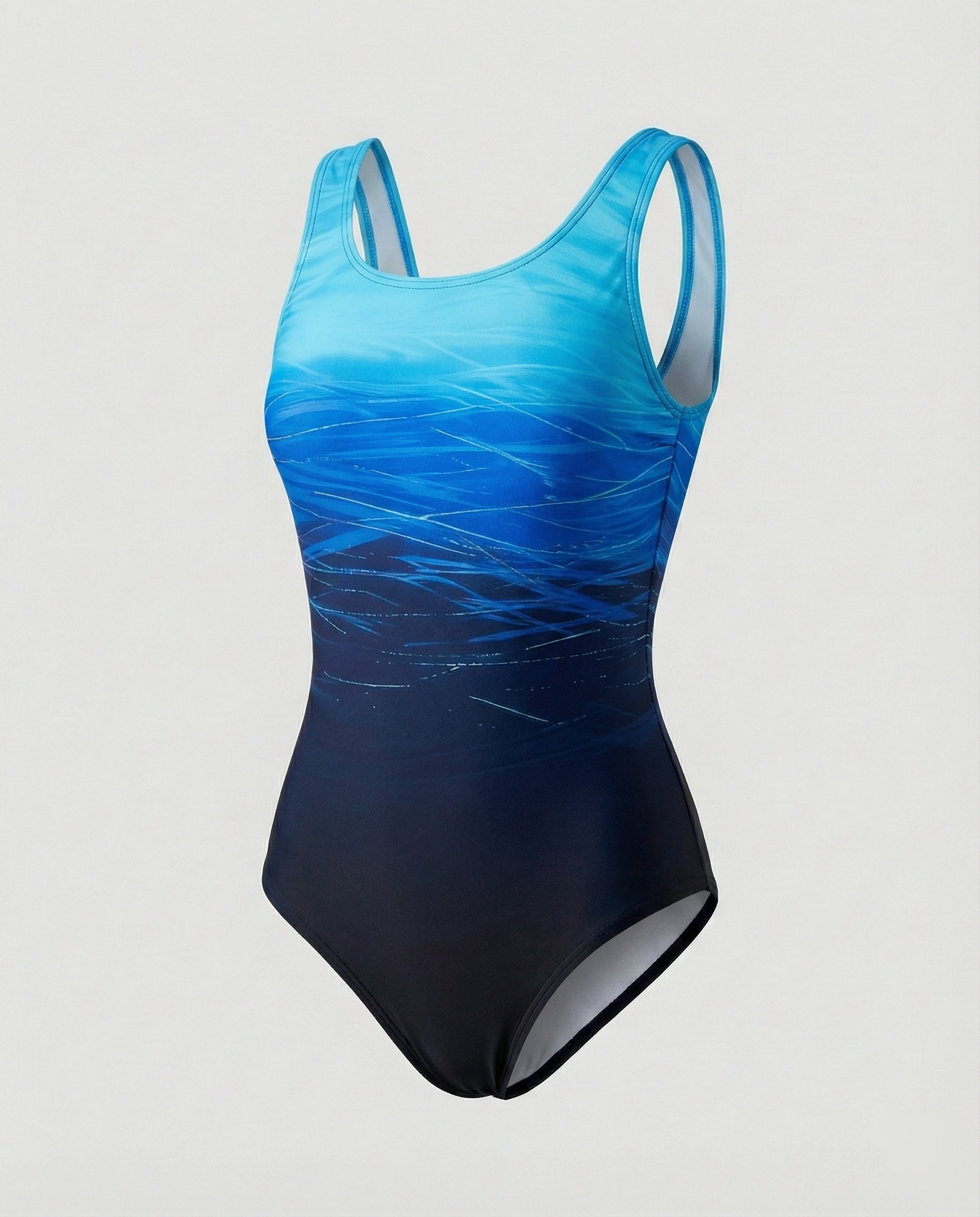 Heidi-Mode | Sportlicher, Schnelltrocknender Damen Badeanzug mit Ombre Design 3