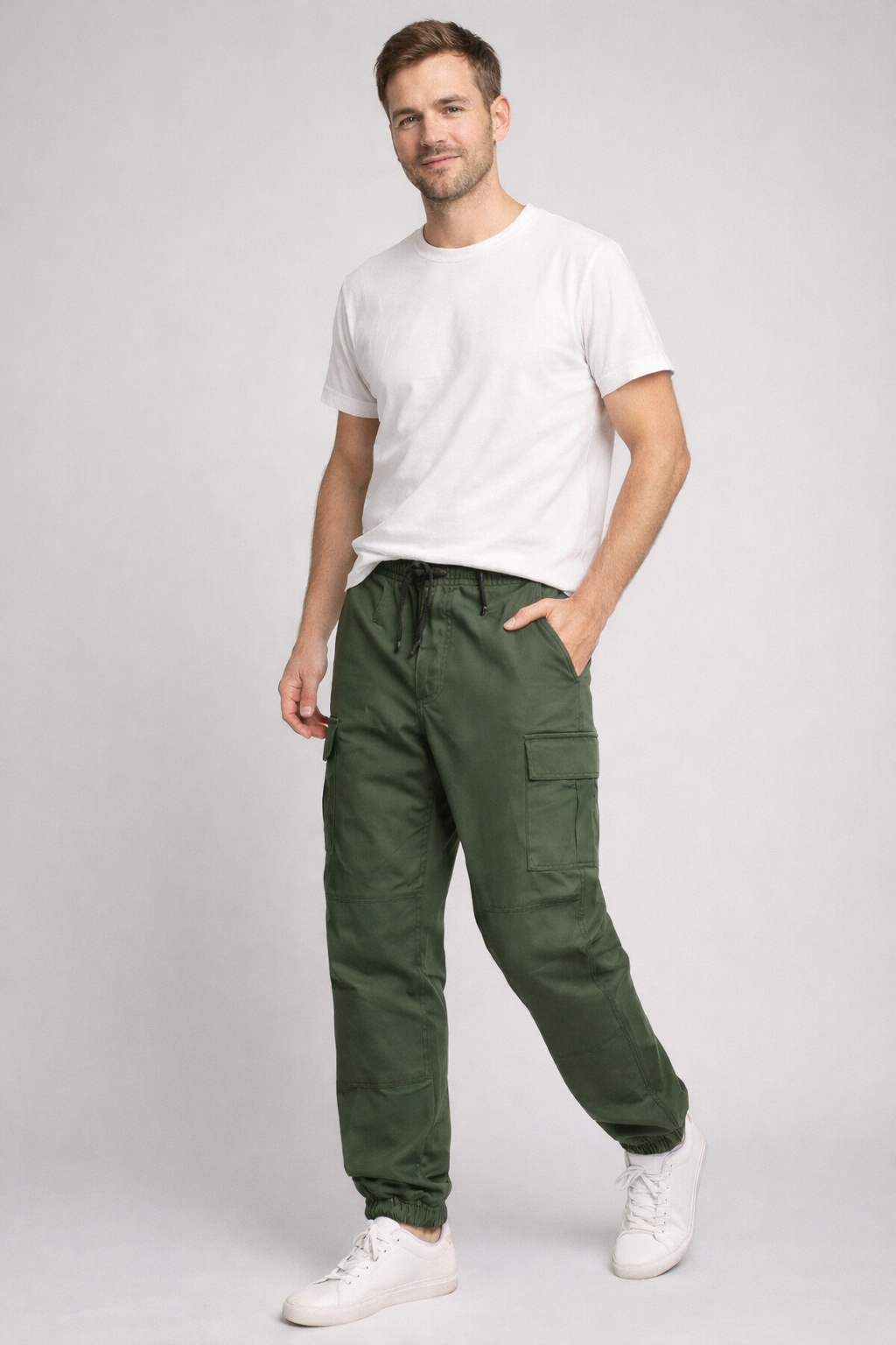 Hektor | Bequeme, Stilvolle Herren Cargohose – Cropped Fit mit Elastischem Bund 0