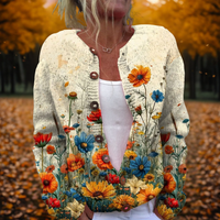 Hannah | Gemütliche und bequeme Vintage Strickjacke mit Blumenmuster