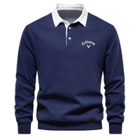 Sebastian | Eleganter Herren Golf Polo Pullover mit Kontrastkragen