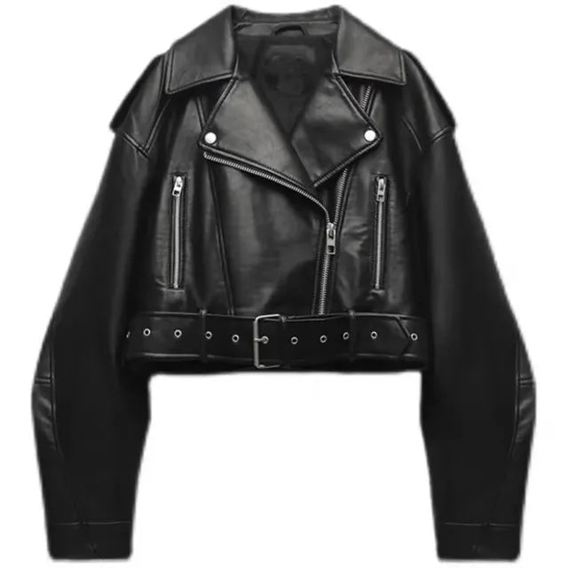 Hera | Stilvolle Bikerjacke Damen – Elegante Lederjacke Schwarz für jeden Anlass 0