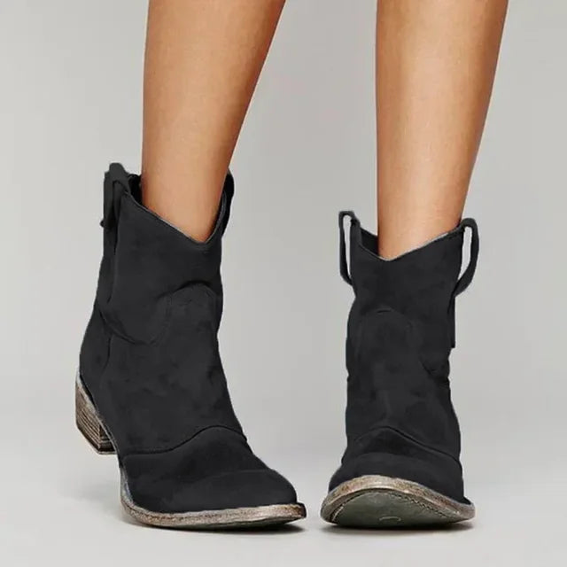 Hilda | Elegante Vintage Damenstiefelette – Flach, Schwarz & Komfortabel 5