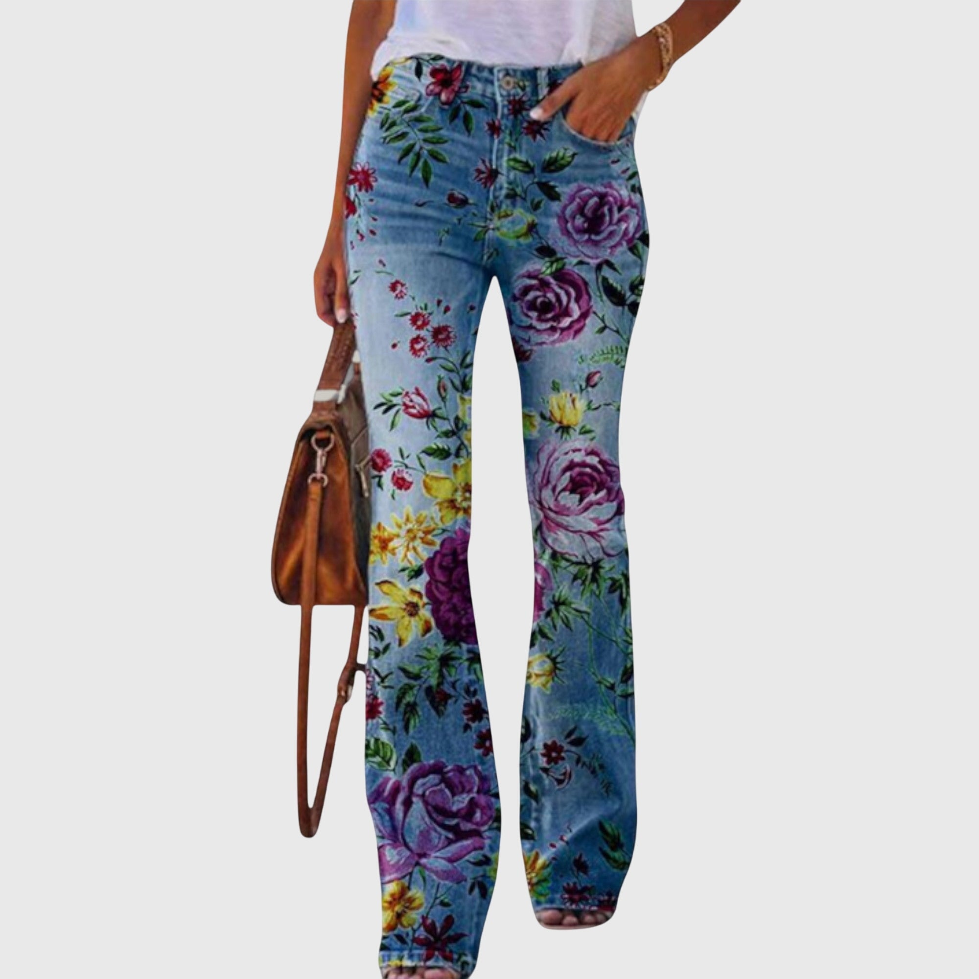 Iris | Elegante, Weite &amp; Blumenmuster Damenhose 0