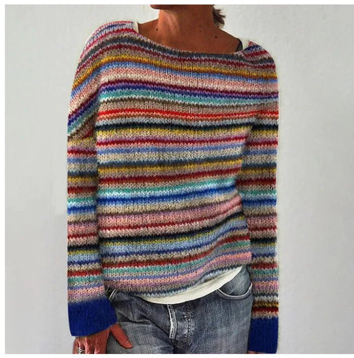 Isabella | Lebhafter und kuscheliger Retro-Streifenpullover 0