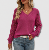 Lena | Eleganter und bequemer V-Ausschnitt Strickpullover