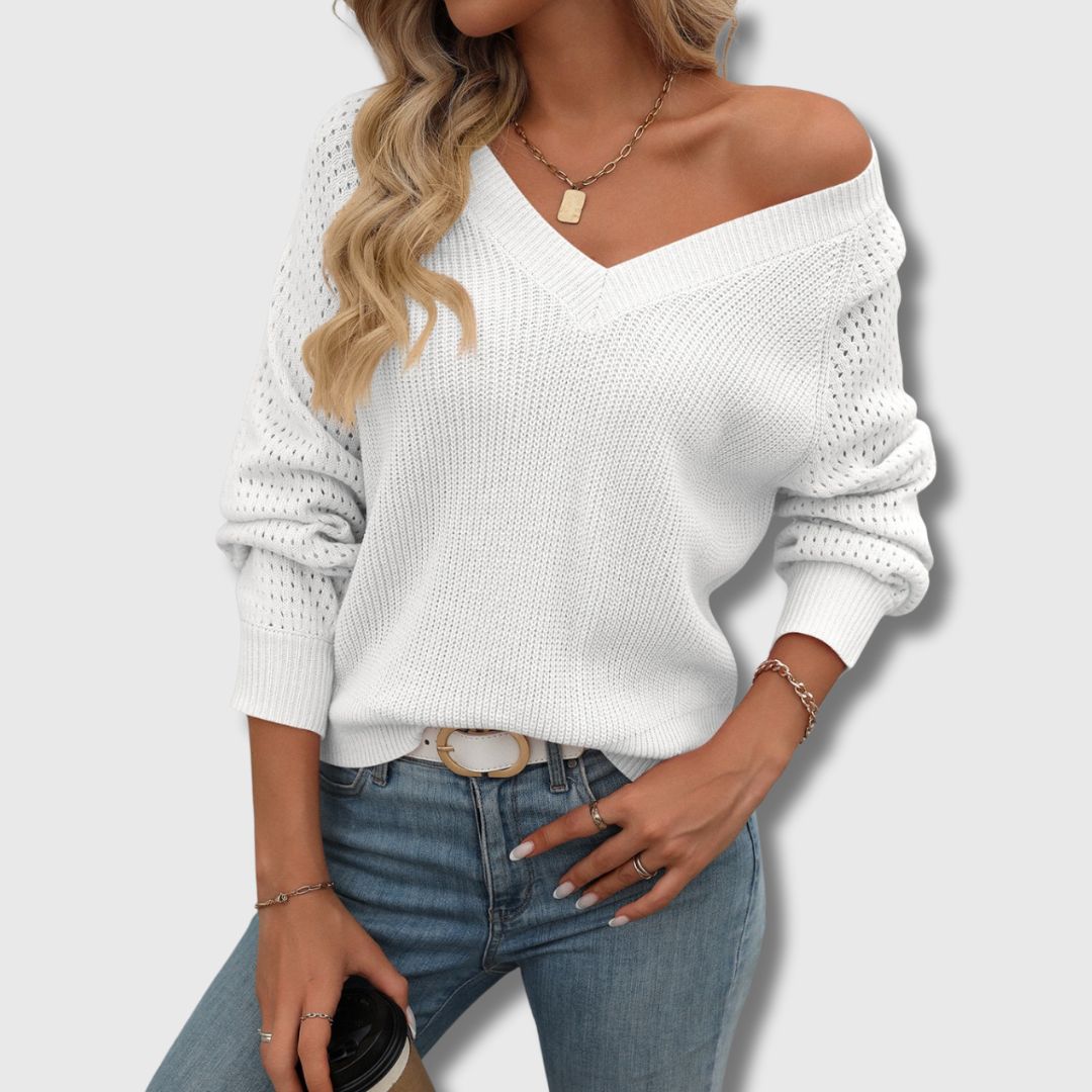 Jade | Eleganter V-Ausschnitt-Pullover 3