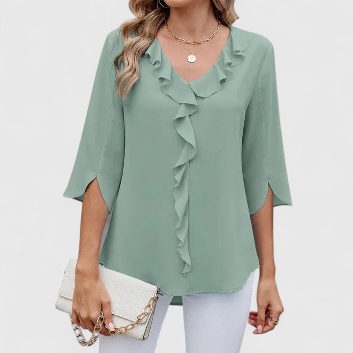 Jessica | Bequeme und elegante Chiffonbluse mit Rüschen 0
