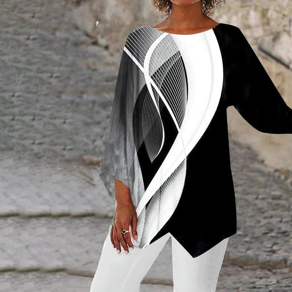 Jessica | Raffiniertes und gewagtes asymmetrisches Tunika-Top 0