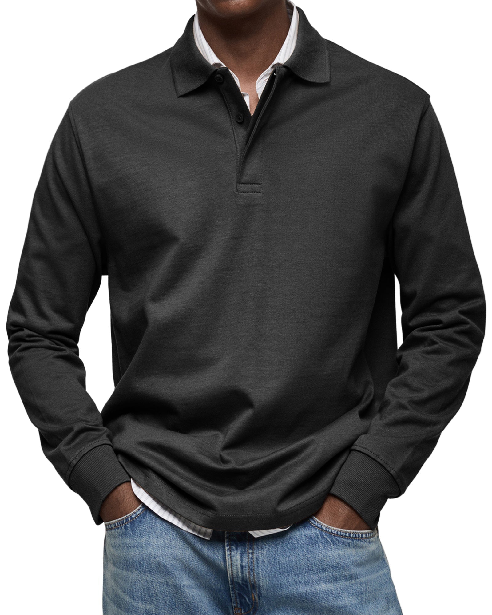 Jovian | Bequemes Herren Poloshirt Langarm – Atmungsaktiv, Elegant & Vielseitig Kombinierbar 2