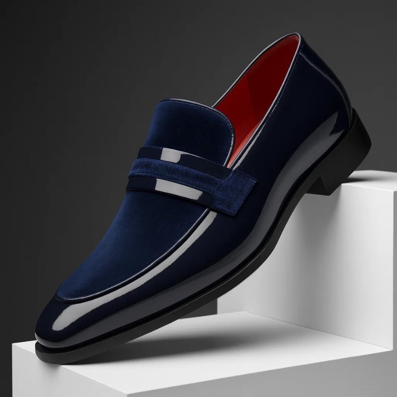 Jovian | Elegante Herren Penny Loafer aus Italienischem Leder – Schwarz Wildleder Slipper für Alltag & Business 0