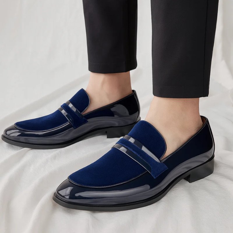 Jovian | Elegante Herren Penny Loafer aus Italienischem Leder – Schwarz Wildleder Slipper für Alltag & Business 1